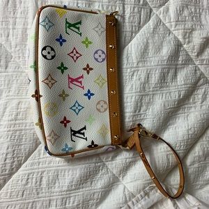Authentic Louis Vuitton white rainbow hand bag